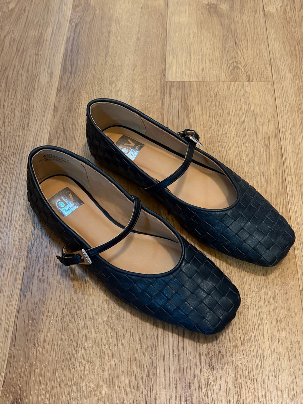 Dolce Vita Black Woven Mary Jane Flats